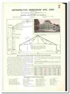 Metropolitan Greenhouse Mfg Corp 1939 vintage glass catalog enclosure Metropolitan Greenhouse Mfg Corp 1939 vintage glass catalog enclosure