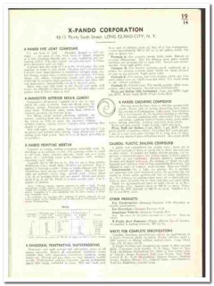 X-Pando Corp 1939 vintage paint catalog cement mortar compounds caulk X-Pando Corp 1939 vintage paint catalog cement mortar compounds caulk