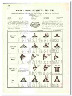 Bright Light Reflector Company 1939 vintage electrical catalog