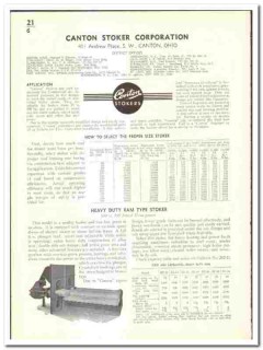 Canton Stoker Corp 1939 vintage heating catalog ram type worm feed