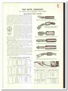 Roto Company 1939 vintage heating catalog Mechanical Tube Cleaners