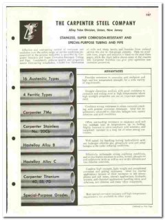 Carpenter Steel Company 1960 vintage industrial catalog Stainless Carpenter Steel Company 1960 vintage industrial catalog Stainless