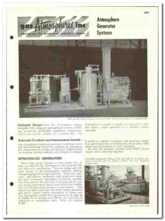 Gas Atmospheres Inc 1960 vintage industrial catalog generator systems