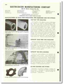 Gustin-Bacon Mfg Company 1960 vintage insulation catalog glass fiber