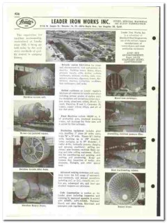 Leader Iron Works Inc 1960 vintage industrial catalog fabrication Leader Iron Works Inc 1960 vintage industrial catalog fabrication