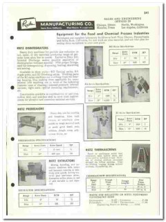 Rietz Mfg Company 1960 vintage industrial catalog disintegrators Rietz Mfg Company 1960 vintage industrial catalog disintegrators