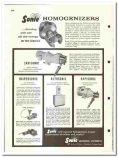 Sonic Engineering Corp 1960 vintage industrial catalog Homogenizers
