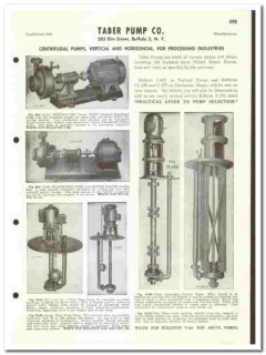 Taber Pump Company 1960 vintage industrial catalog centrifugal sump