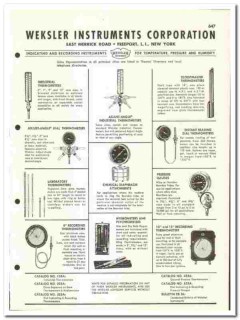 Weksler Instruments Corp 1960 vintage industrial catalog indicating Weksler Instruments Corp 1960 vintage industrial catalog indicating