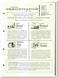 Western Precipitation Corp 1960 vintage industrial catalog dust filter Western Precipitation Corp 1960 vintage industrial catalog dust filter