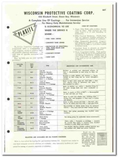 Wisconsin Protective Coating Corp 1960 vintage paint catalog Plasite Wisconsin Protective Coating Corp 1960 vintage paint catalog Plasite