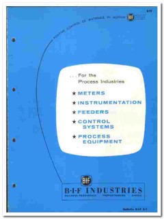 B-I-F Industries Inc 1960 vintage catalog process meters feeders B-I-F Industries Inc 1960 vintage catalog process meters feeders