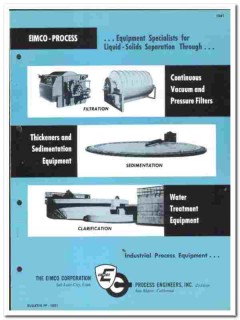 Eimco Corp 1960 vintage industrial catalog Process Equipment filter