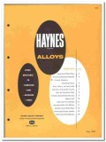 Haynes Stellite Company 1960 vintage industrial catalog Alloys