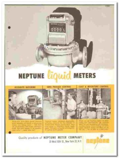 Neptune Meter Company 1960 vintage industrial catalog liquid Neptune Meter Company 1960 vintage industrial catalog liquid