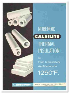 Ruberoid Company 1960 vintage insulation catalog Calsilite thermal