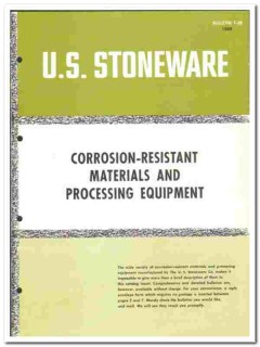 U S Stoneware Company 1960 vintage industrial catalog corrosion resist U S Stoneware Company 1960 vintage industrial catalog corrosion resist
