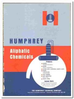 Humphrey Chemical Company 1970 vintage catalog Aliphatic Humphrey Chemical Company 1970 vintage catalog Aliphatic