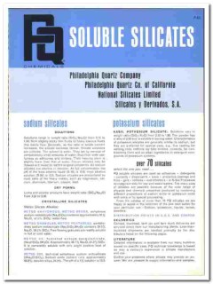Philadelphia Quartz Company 1970 vintage chemical catalog silicates Philadelphia Quartz Company 1970 vintage chemical catalog silicates
