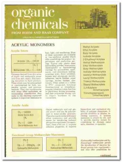 Rohm Haas Company 1970 vintage chemical catalog organic industrial Rohm Haas Company 1970 vintage chemical catalog organic industrial