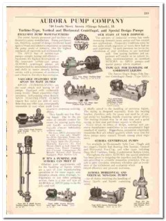 Aurora Pump Company 1942 vintage industrial catalog centrifugal Aurora Pump Company 1942 vintage industrial catalog centrifugal