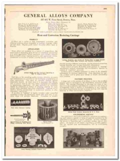 General Alloys Company 1942 vintage industrial catalog heat corrosion