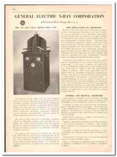 General Electric X-Ray Corp 1942 vintage catalog XRD Diffraction Unit
