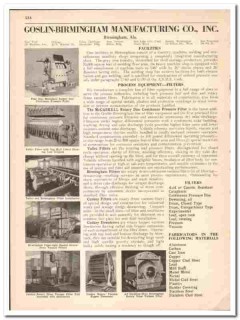Goslin-Birmingham Mfg Company 1942 vintage industrial catalog filter