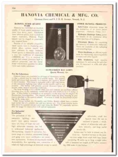 Hanovia Chemical Mfg Company 1942 vintage catalog laboratory Hanovia Chemical Mfg Company 1942 vintage catalog laboratory