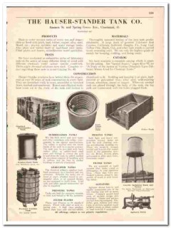Hauser-Stander Tank Company 1942 vintage industrial catalog wooden Hauser-Stander Tank Company 1942 vintage industrial catalog wooden