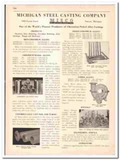 Michigan Steel Casting Company 1942 vintage industrial catalog alloy Michigan Steel Casting Company 1942 vintage industrial catalog alloy
