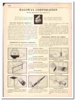Halowax Corp 1942 vintage chemical catalog Chlorinated Hydrocarbons Halowax Corp 1942 vintage chemical catalog Chlorinated Hydrocarbons