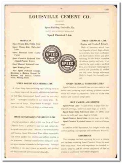 Louisville Cement Company 1942 vintage catalog Speed Chemical Lime