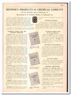 Resinous Products Chemical Company 1942 vintage catalog Resins Resinous Products Chemical Company 1942 vintage catalog Resins