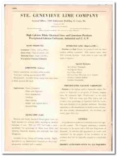 Ste Genevieve Lime Company 1942 vintage industrial catalog chemical