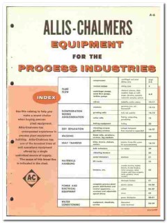 Allis-Chalmers 1964 vintage catalog process industries equipment