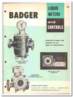 Badger Meter Mfg Company 1964 vintage industrial catalog controls Badger Meter Mfg Company 1964 vintage industrial catalog controls