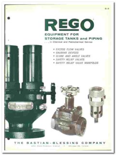 Bastian-Blessing Company 1964 vintage industrial catalog Rego valves Bastian-Blessing Company 1964 vintage industrial catalog Rego valves