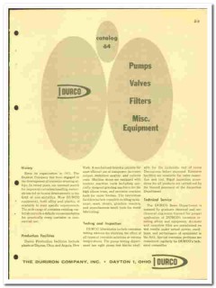 Duriron Company 1964 vintage industrial catalog DURCO pumps valves