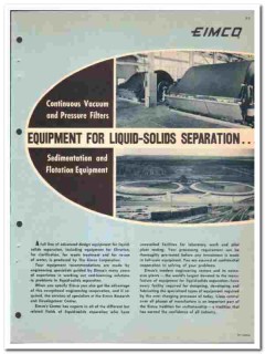 EIMCO Corp 1964 vintage industrial catalog Liquid-Solids Separation