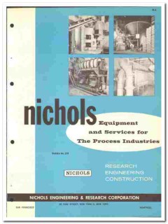 Nichols Engineering Research Corp 1964 vintage industrial catalog Nichols Engineering Research Corp 1964 vintage industrial catalog