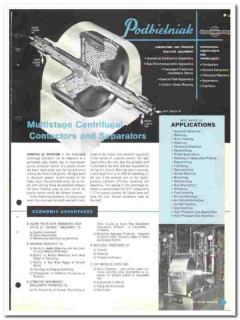 Podbielniak Inc 1964 vintage industrial catalog Centrifugal Contactor Podbielniak Inc 1964 vintage industrial catalog Centrifugal Contactor