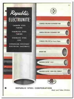 Republic Steel Corp 1964 vintage metal catalog Electrunite tubing pipe Republic Steel Corp 1964 vintage metal catalog Electrunite tubing pipe