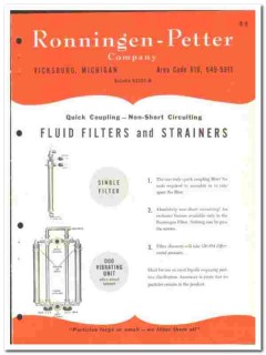 Ronningen-Petter Company 1964 vintage industrial catalog fluid filters Ronningen-Petter Company 1964 vintage industrial catalog fluid filters