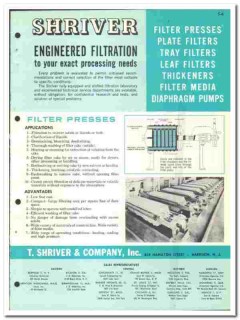 T Shriver Company 1964 vintage industrial catalog filter presses pumps