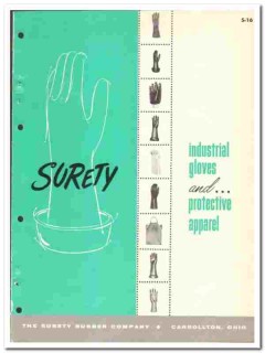 Surety Rubber Company 1964 vintage industrial catalog gloves apparel