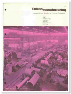Vulcan Mfg Company 1964 vintage industrial catalog process equipment Vulcan Mfg Company 1964 vintage industrial catalog process equipment