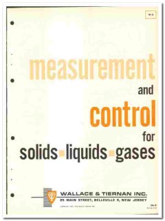 Wallace Tiernan Inc 1964 vintage industrial catalog control liquid gas Wallace Tiernan Inc 1964 vintage industrial catalog control liquid gas