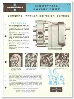 Waukesha Foundry Company 1964 vintage industrial catalog rotary pumps Waukesha Foundry Company 1964 vintage industrial catalog rotary pumps