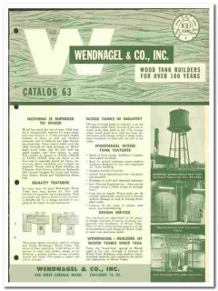 Wendnagel Company 1964 vintage industrial catalog wood tanks towers Wendnagel Company 1964 vintage industrial catalog wood tanks towers